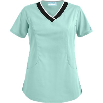 Butter-Soft Scrubs by UA™ Contrast Binding V-Neck Top