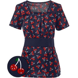 Koi Scrubs Cherry Jubilee Print Top