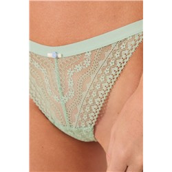 Tanga encaje geométrico verde