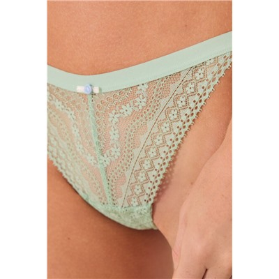 Tanga encaje geométrico verde