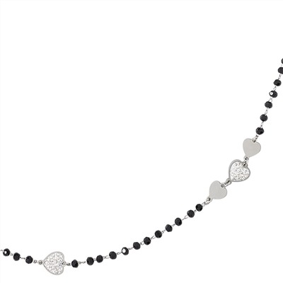 Lange Damen Kette mit Herz-Anhängern