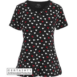 Cherokee Infinity Scrubs Lots Of Love Antimicrobial Print Top