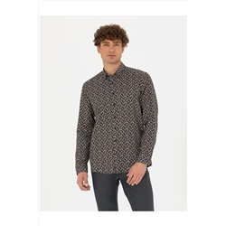 Pierre Cardin Siyah Slim Fit Uzun Kollu Gömlek ELİFSU BUTİKHOME 1705000.VR046 ELİFSU BUTİKHOME