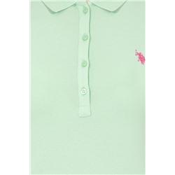 Kadın Mint Basic Polo Yaka Tişört