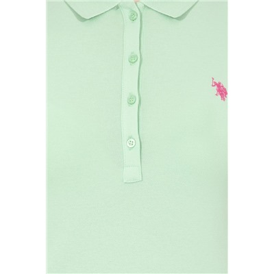 Kadın Mint Basic Polo Yaka Tişört