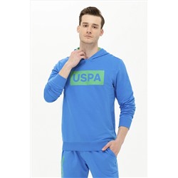 Erkek Saks Kapüşonlu Sweatshirt