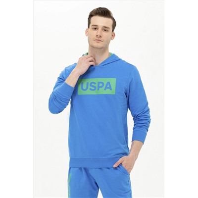 Erkek Saks Kapüşonlu Sweatshirt