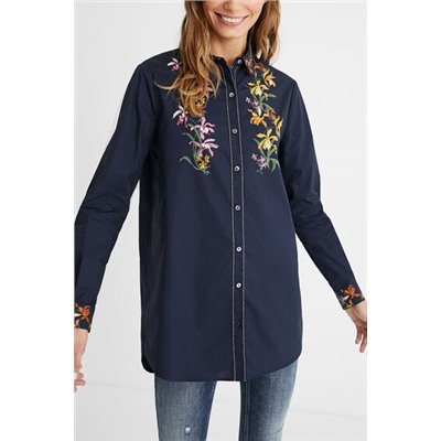 Camisa larga estampado floral