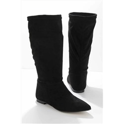 Bambi Siyah Süet Kadın Çizme K03532250502