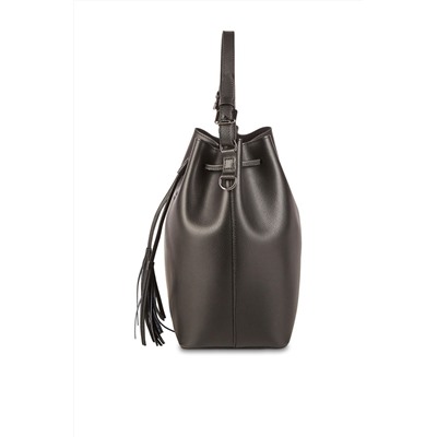 Bolso saco de piel Jila Negro