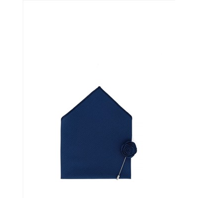 Mavi 3'lü Kravat Mendil Set