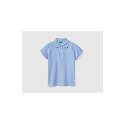 United Colors of Benetton Kız Çocuk Leylak Logolu Pike Polo T-shirt 223P3WG9C300O-1W2