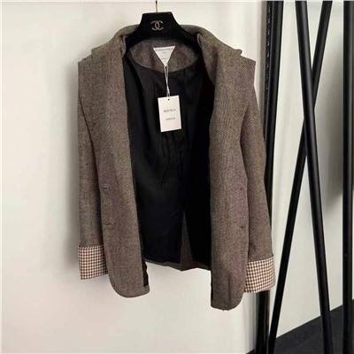 Модный клетчатый пиджак в стиле ретро   BOTTEG*A VENETT*E