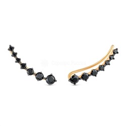 Серьги-продёвки из золочёного серебра с фианитами 925 пробы с-7271з216