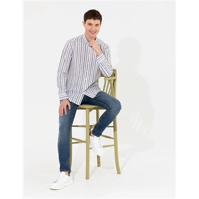Haki Slim Fit Uzun Kollu Gömlek