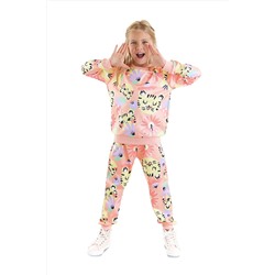 Denokids Çiçekli Kedi Kız Çocuk Eşofman Takım CFF-23K1-001