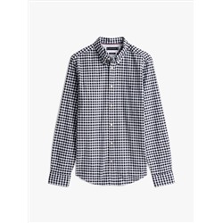 Slim Fit Stretch Gingham Oxford Shirt