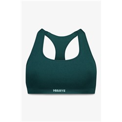 Top deportivo seamless canalé verde oscuro