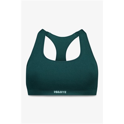 Top deportivo seamless canalé verde oscuro