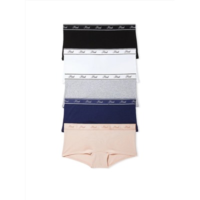 PINK 5-Pack Logo Cotton Boyshort Panties