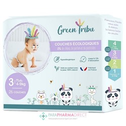Green Tribu Couches Ecologiques - 4-9kg - Taille 3 - 26 couches
