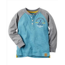 Long-Sleeve Colorblock Henley