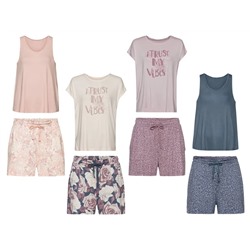 esmara® Damen Pyjama mit Rundhalsausschnitt