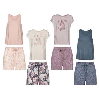 esmara® Damen Pyjama mit Rundhalsausschnitt