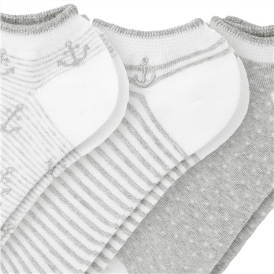 3 Paar Damen Sneaker-Socken mit Effektgarn