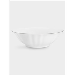 Салатник, 23х6,5 см, 1,35 л, фарфор F, белый, с серебристым кантом, Lotus silver