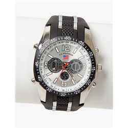 MEN'S BLACK AND SILVER ANA DIGI WATCH