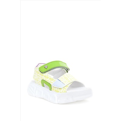 Kız Çocuk Neon Sarı Sandalet