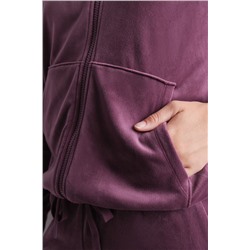 Chaqueta terciopelo cremallera vino