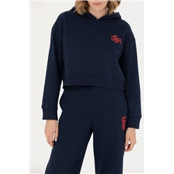 Kadın Lacivert Kapüşonlu Sweatshirt