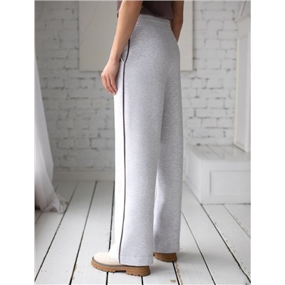 Теплые прямые брюки из эластичного футера трехнитки с начесом