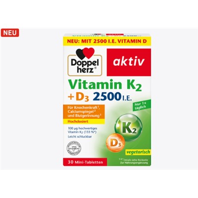 Vitamin K2 + D3 2500 I.E. Tabletten 30 St, 13.1 g