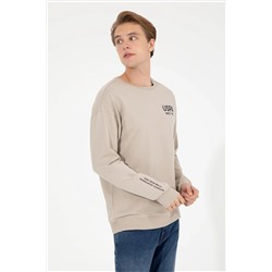 Erkek Taş Bisiklet Yaka Sweatshirt