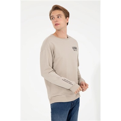 Erkek Taş Bisiklet Yaka Sweatshirt