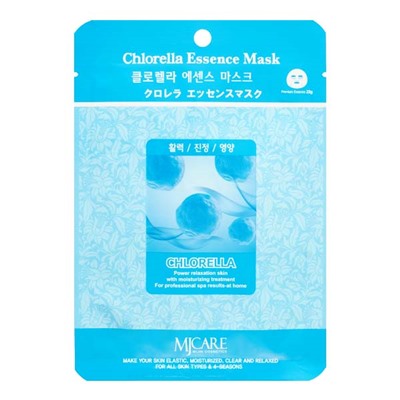 MJCARE CHLORELLA ESSENCE MASK Тканевая маска  для лица с экстрактом хлореллы 23г
