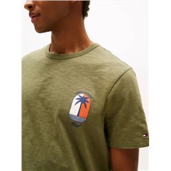 Palm Tree Logo Slub Cotton T-Shirt