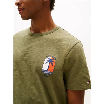 Palm Tree Logo Slub Cotton T-Shirt