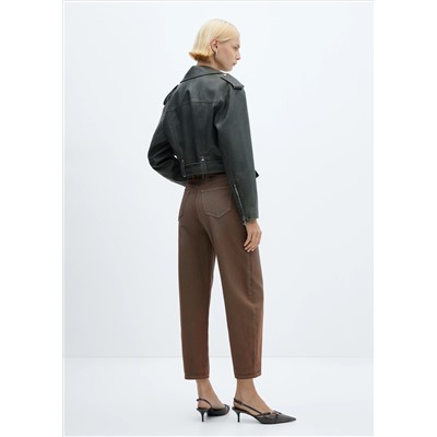 Jeans slouchy tiro alto