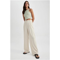 Defacto Wide Leg Keten Karışımlı Pantolon TYC00791471208