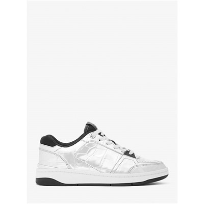 Rebel Metallic Crocodile Embossed Leather Sneaker