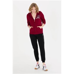 Kadın Vişne Fermuarlı Sweatshirt
