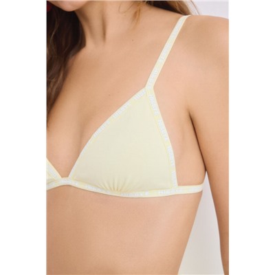Sujetador triangular algodón copas extraíbles amarillo