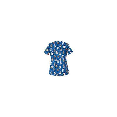 UA Christmas Crush Royal Print Scrub Top