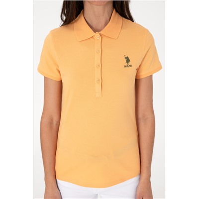 Kadın Turuncu Basic Polo Yaka Tişört