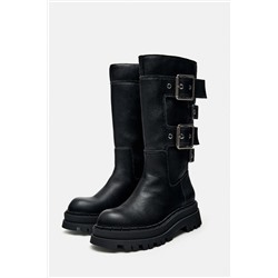 TRACK ANKLE BOOTS WITH BUCKLES