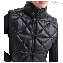 DKNY Quilted Puffer Cropped Vest